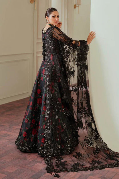 BAROQUE NET UNSTITCHED EMBROIDERED MAXI