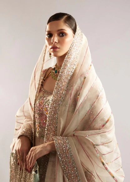HUSSAIN REHAR ORGANZA UNSTITCHED EMB EURU SUIT